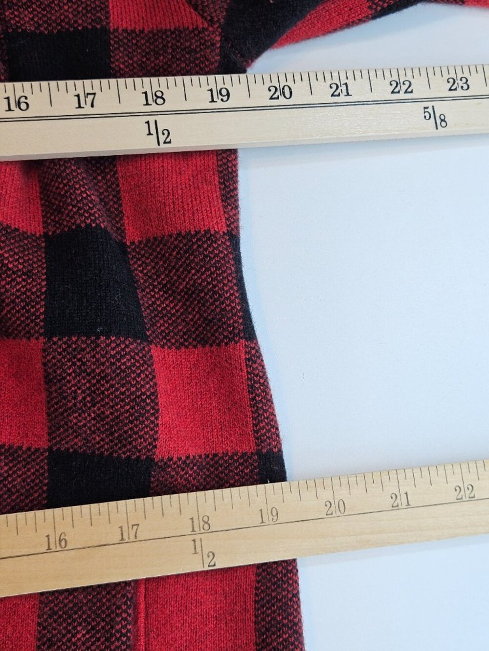 Anthropologie Field Flower Buffalo Plaid Hooded Cardigan Red Womens Size XS Wool - Picture 12 of 13
